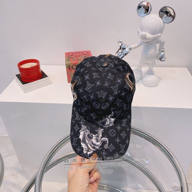 LV男女同款帽子 路易威登動物絲印提花鴨舌帽棒球帽  mm1315